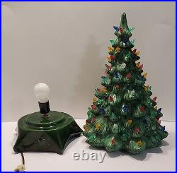 Vintage Large 19 inch Holland Mold Ceramic Christmas Tree and Star Base 2pc