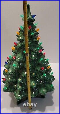Vintage Large 19 inch Holland Mold Ceramic Christmas Tree and Star Base 2pc
