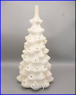 Vintage Large 21 Atlantic Mold Ceramic Christmas Tree White UNGLAZED Tree Only