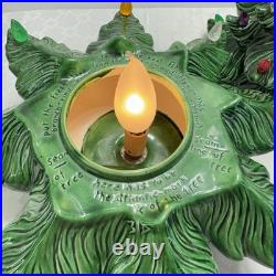 Vintage Large 21 Ceramic Christmas Tree w Silent Night Music Box Atlantic Mold