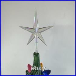 Vintage Large 21 Ceramic Christmas Tree w Silent Night Music Box Atlantic Mold