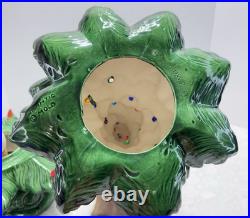 Vintage Large 21 Ceramic Christmas Tree w Silent Night Music Box Atlantic Mold