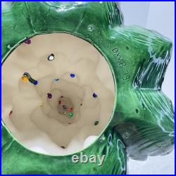 Vintage Large 21 Ceramic Christmas Tree w Silent Night Music Box Atlantic Mold