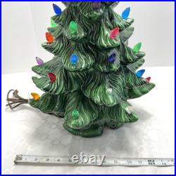 Vintage Large 21 Ceramic Christmas Tree w Silent Night Music Box Atlantic Mold