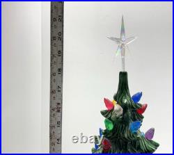 Vintage Large 21 Ceramic Christmas Tree w Silent Night Music Box Atlantic Mold