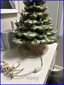 Vintage Large 21 Unique Color Atlantic Mold Ceramic Christmas Tree W Clear Bulb