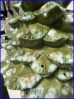 Vintage Large 21 Unique Color Atlantic Mold Ceramic Christmas Tree W Clear Bulb