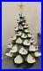 Vintage Large 3 Piece Ceramic Green Snow Tipped Atlantic Mold Christmas Tree