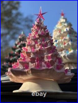 Vintage Large Ceramic 20 Christmas Tree With Base Christmas Decor