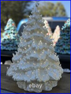 Vintage Large Ceramic 20 Christmas Tree With Base Christmas Decor