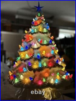 Vintage Large Ceramic 20 Christmas Tree With Base Christmas Decor