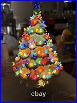 Vintage Large Ceramic 20 Christmas Tree With Base Christmas Decor