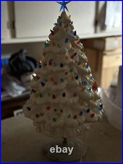 Vintage Large Ceramic 20 Christmas Tree With Base Christmas Decor