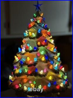 Vintage Large Ceramic 20 Christmas Tree With Base Christmas Decor