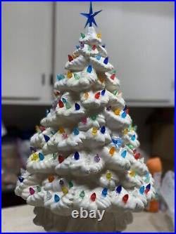 Vintage Large Ceramic 20 Christmas Tree With Base Christmas Decor