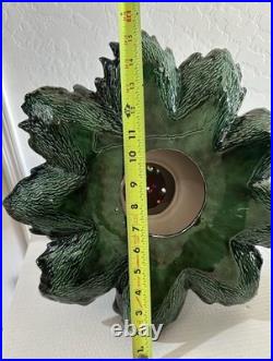 Vintage Large Ceramic Christmas Tree 19 Green Heavy Handmade