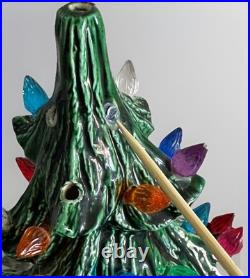 Vintage Large Ceramic Christmas Tree 19 Green Heavy Handmade
