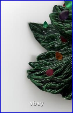 Vintage Large Ceramic Christmas Tree 19 Green Heavy Handmade