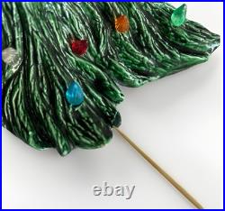 Vintage Large Ceramic Christmas Tree 19 Green Heavy Handmade