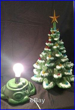 Vintage Large Ceramic Christmas Tree Light 22 High Snow Capped Marked MM 84