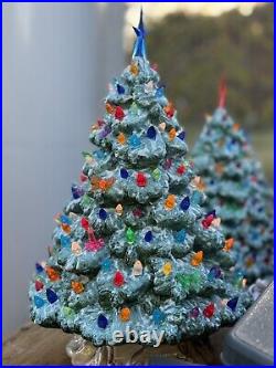 Vintage Large Ceramic Christmas Tree With Base Christmas Decor 17 In