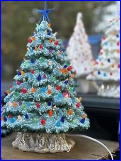 Vintage Large Ceramic Christmas Tree With Base Christmas Decor 17 In