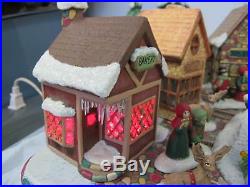 Vintage Large Ceramic Mold Christmas Village With Trees Base Reindeer Figures +