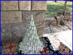 Vintage Lava Volcano Pearl Essence Ceramic Christmas Tree Star Base 20 1/2 T