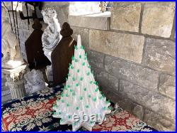 Vintage Lava Volcano Pearl Essence Ceramic Christmas Tree Star Base 20 1/2 T