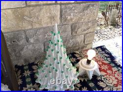 Vintage Lava Volcano Pearl Essence Ceramic Christmas Tree Star Base 20 1/2 T