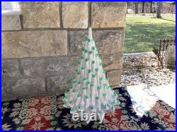 Vintage Lava Volcano Pearl Essence Ceramic Christmas Tree Star Base 20 1/2 T