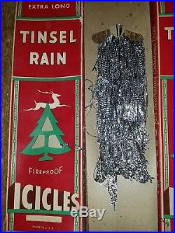 Vintage Lead Christmas Icicles, Tree Tinsel Holiday Decorations extra-long 30s