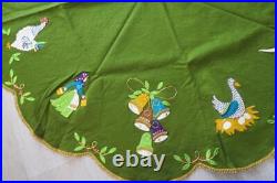 Vintage Lee Wards 12 Days Of Christmas Tree Skirt Completed From Kit Ub