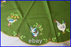 Vintage Lee Wards 12 Days Of Christmas Tree Skirt Completed From Kit Ub