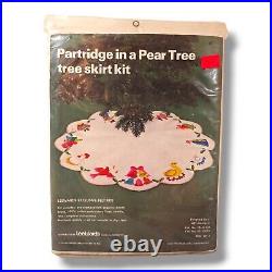 Vintage Lee Wards Christmas Tree Skirt Kit Partridge In A Pear Tree NEW RARE