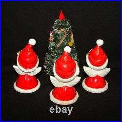 Vintage Lefton Angel Girl Bell Figurines w Christmas Tree