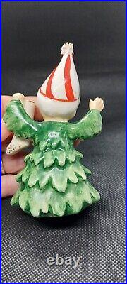 Vintage Lefton Ceramic Christmas Tree Girl And Boy Figurines Japan