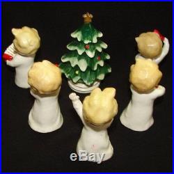 Vintage Lefton Christmas Tree & Boy Musical Instruments & Christmas Tree
