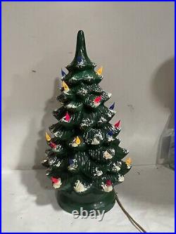 Vintage Lefton ceramic Light Up Christmas? TREE 16Tall Tree