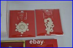 Vintage Lenox Flat Snowflake China 12 Days of Christmas Tree Ornaments & Pierced