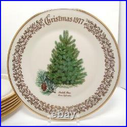 Vintage Lenox Limited Edition Christmas Tree (1976-1983) Set of 8 Dinner Plates