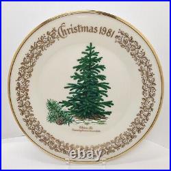 Vintage Lenox Limited Edition Christmas Tree (1976-1983) Set of 8 Dinner Plates