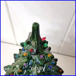 Vintage Light-Up Ceramic Christmas Tree with Music Box