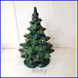 Vintage Light-Up Ceramic Christmas Tree with Music Box