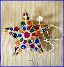 Vintage Light Up Jeweled Star Christmas Tree Topper