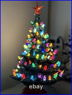 Vintage Light-up Ceramic Christmas Tree 15 Inches Tall