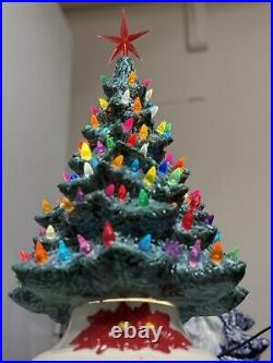 Vintage Light-up Ceramic Christmas Tree 15 Inches Tall