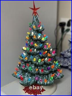 Vintage Light-up Ceramic Christmas Tree 15 Inches Tall