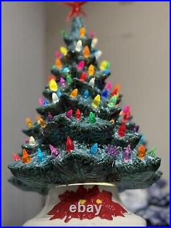 Vintage Light-up Ceramic Christmas Tree 15 Inches Tall