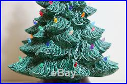 Vintage Lighted 2 Piece Nowell Ceramic Christmas Tree 17 High